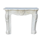 Louis XV Style Fireplace In Carrara Marble