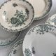 Compositions 6 green ironstone plates - Sarreguemines earthenware