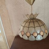 Lampe suspendue vintage en nacre