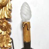 Aplique de pared de madera dorada. España, 1940s.