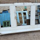 Antique mirror - triptych shelf in Burmese teak