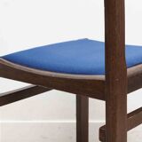 All-wood chair in royal blue and ebony