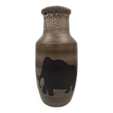 Saint clement ceramic vase with rock decoration 1950/60 38 cm