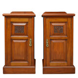 Pair of late victorian bedside cabinets in walnut