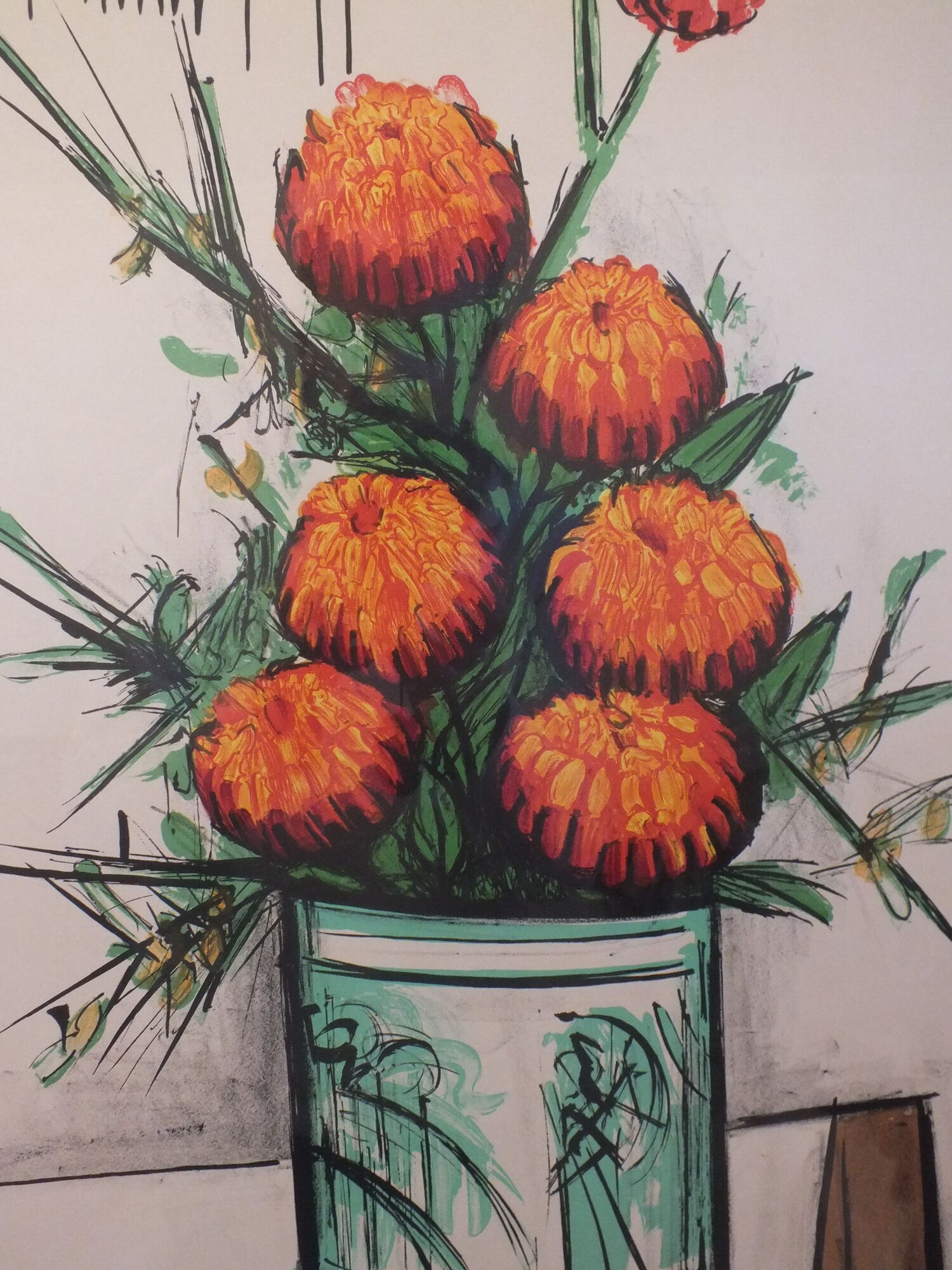 Bernard Buffet (1928-1999) les Zinnias 1971 - lithograph Charles Sorlier Grav.