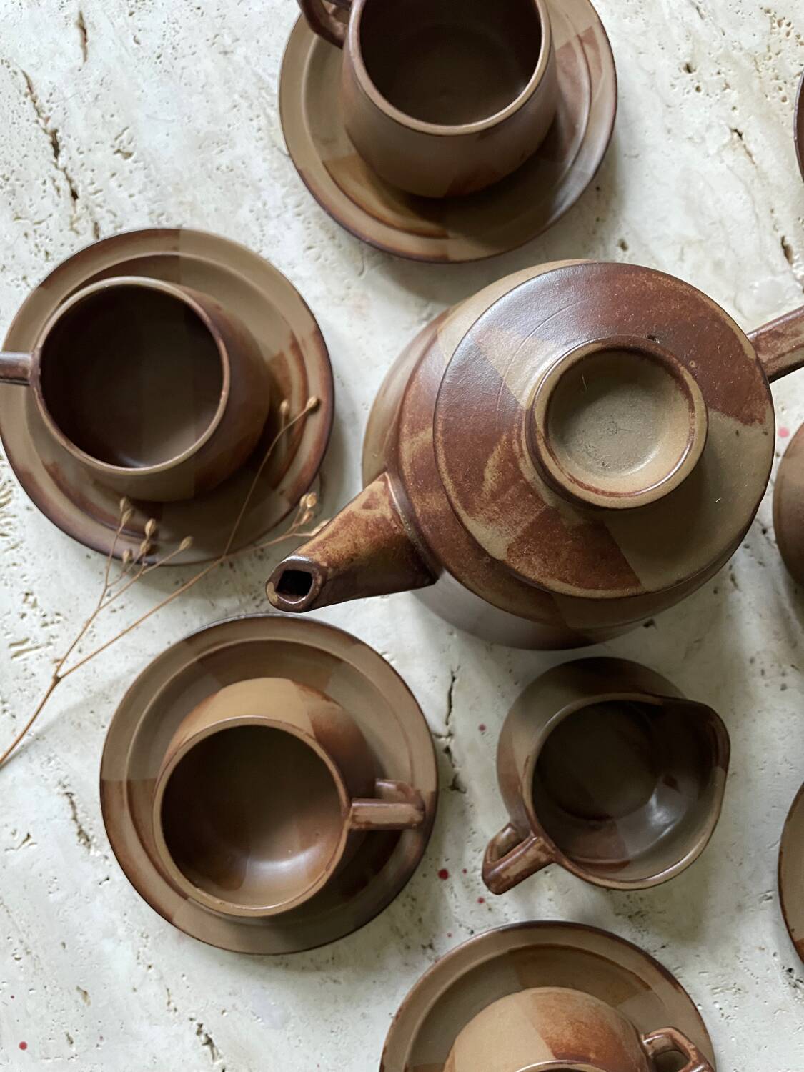 Japanese-style stoneware tea or coffee service