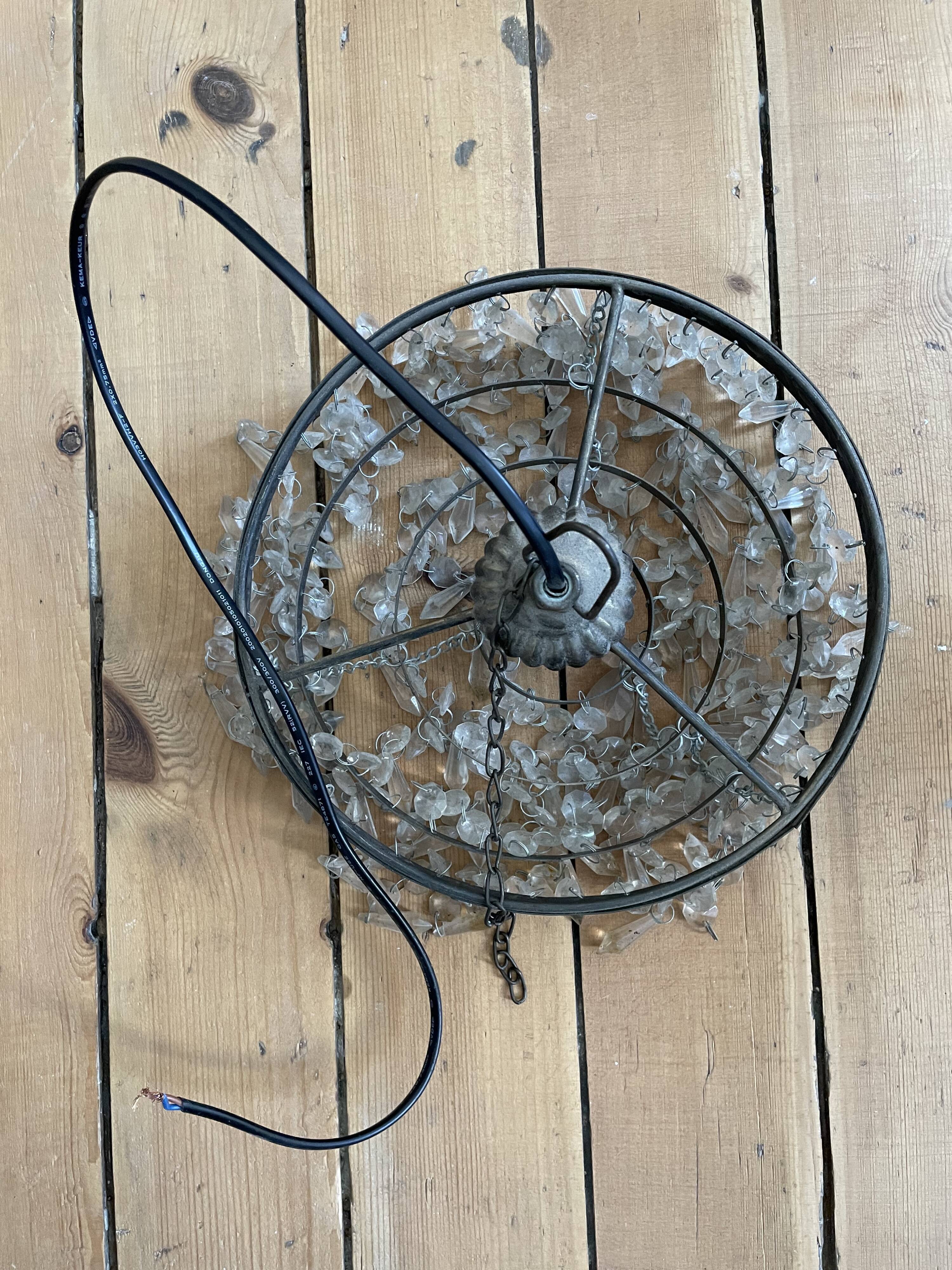 Old ceiling lamp chandelier with grapevines