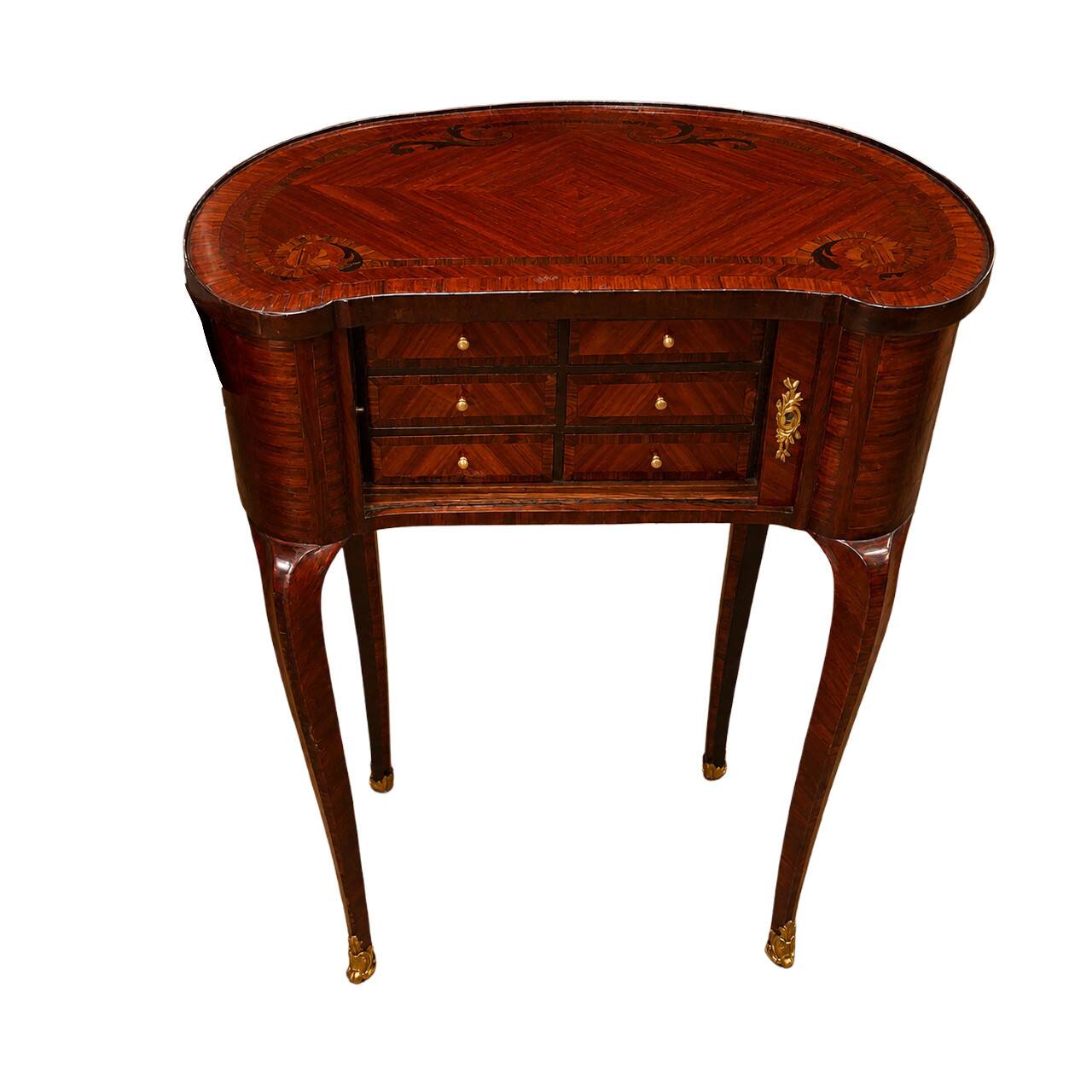 Lady's Commode in Marquetry, Louis XV style, work of the 20th century.