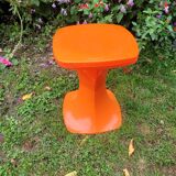 Orange seventies stool/ vintage/ decoration