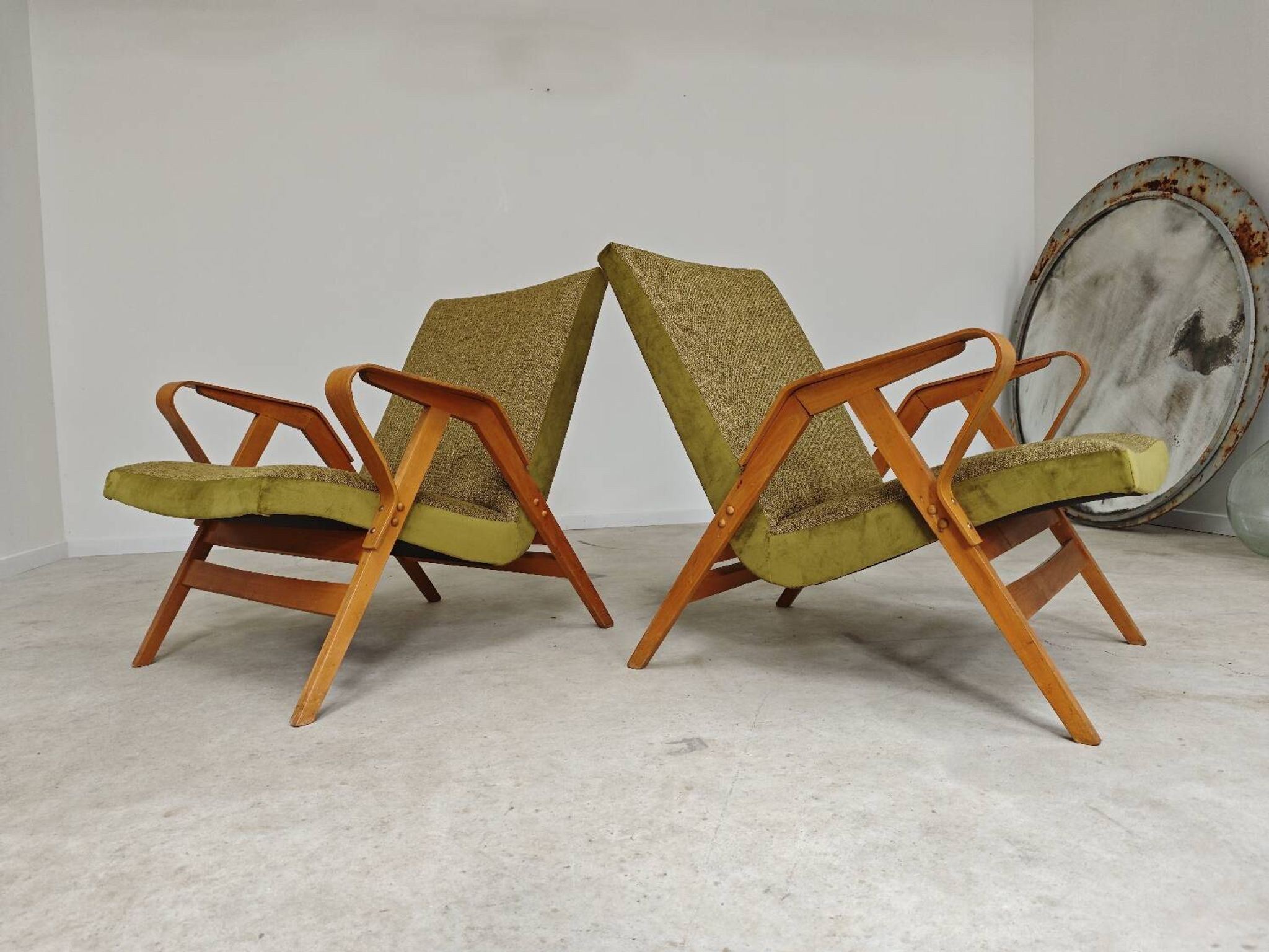 Pair of armchairs restored by Frantisek Jirak for Tatra Nabytok 1960