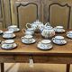 Tea and coffee service in Gien earthenware from the late 19th century with Renaissance decoration.