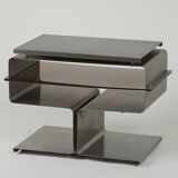 Stainless steel TV cabinet designed by François Monnet for Kappa / Uginox vintage Space Age circa 1970