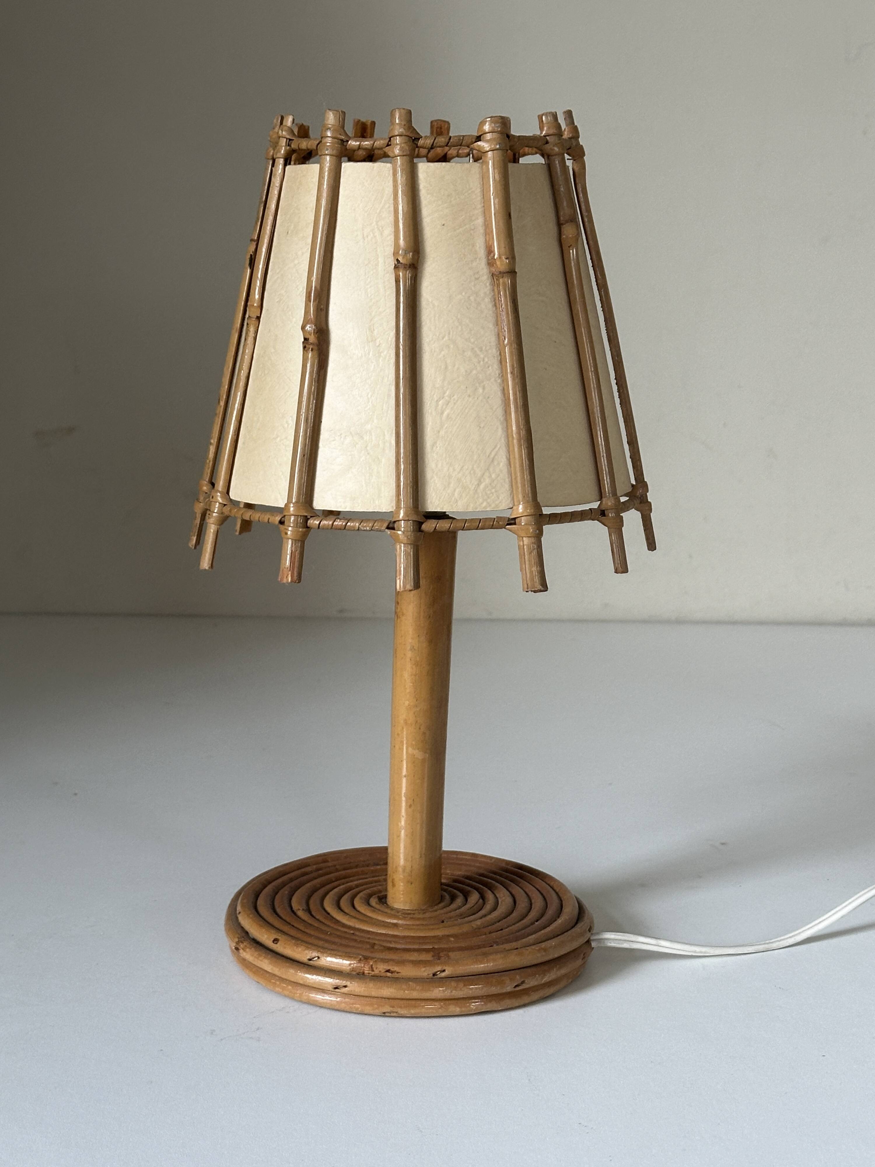 Vintage rattan lamp from the 60s