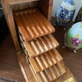 Vintage olive wood cigarette case/box dispenser