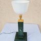 1940 Lamp Leather & Golden Brass Maison Chalmette in Paris Ht 55 cm