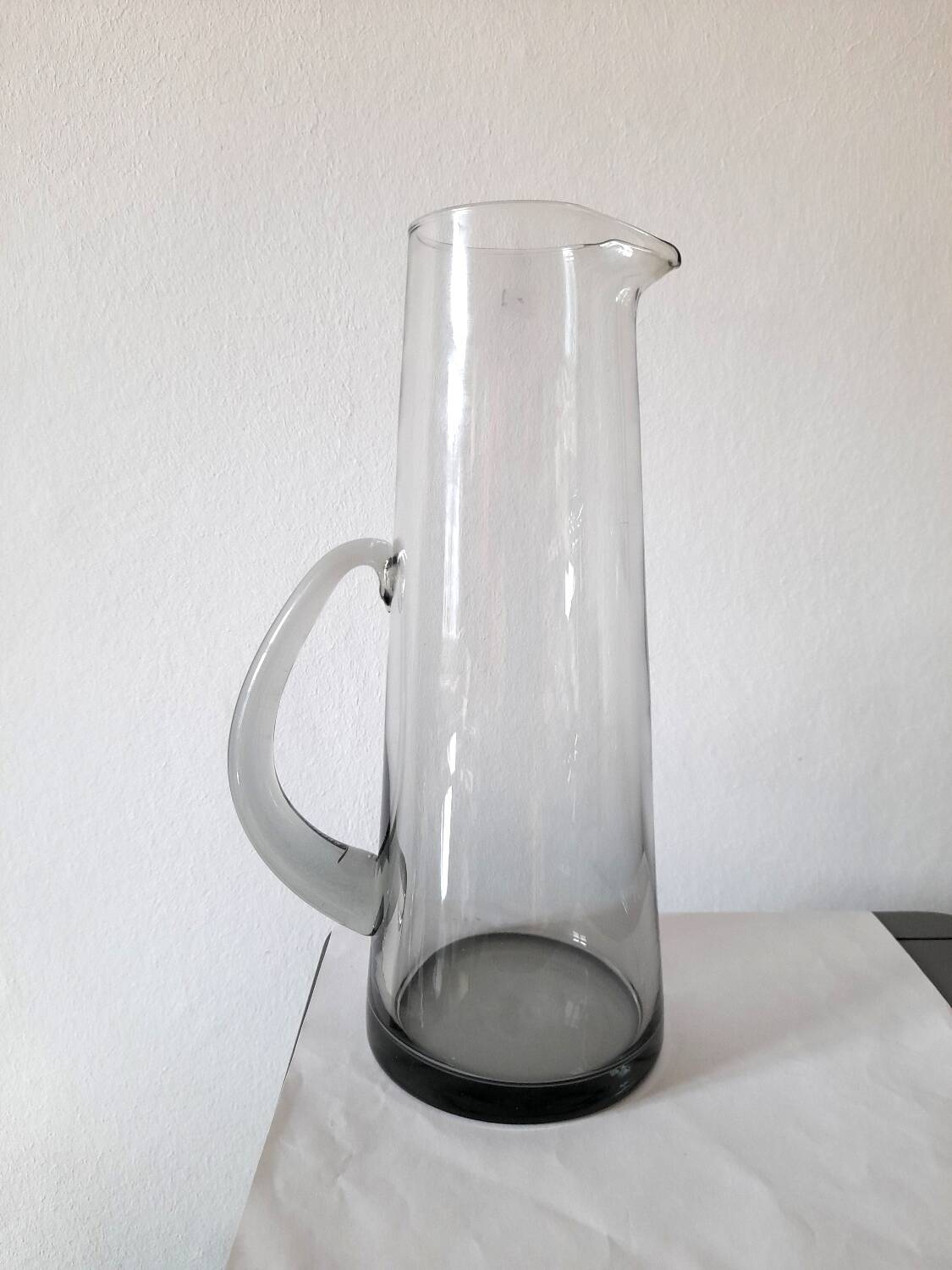 Holmegaard Per Lutken smoked gray glass carafe