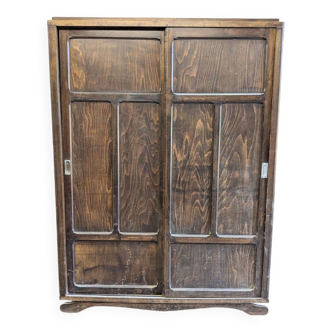 Armoire parisienne bois portes coulissantes