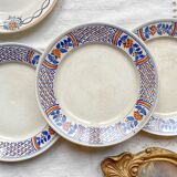 6 Small mismatched vintage plates - L'Amandinoise - Luneville