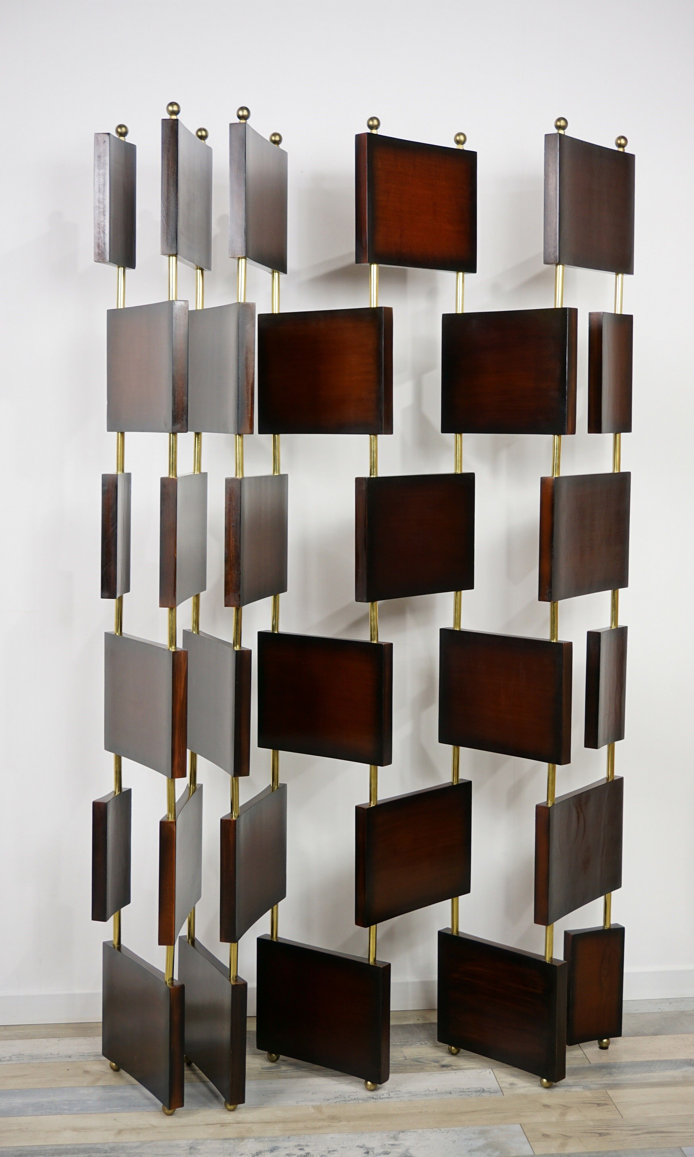 Wooden and brass screen