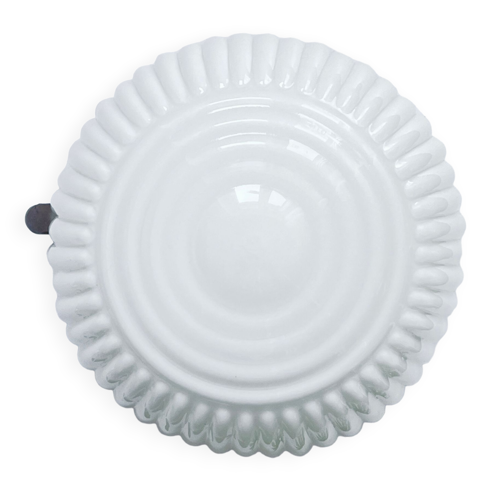 White glass plafond Polam Wikasy, Poland 1970s.