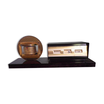 Perpetual Office Calendar with Thermometer - Mallat France - 70s