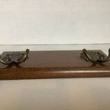 Wooden coat rack with two hooks