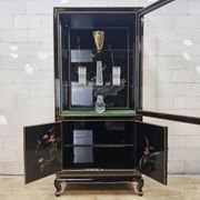 Vintage Chinese display cabinet with flowers and birds / Bohemian