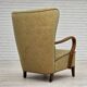 1960s, Danish armchair, light green furniture velour, beech wood.
