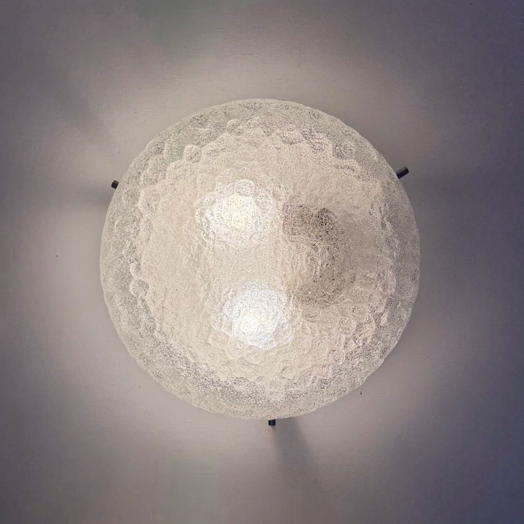 German vintage textured Murano glass flush mount, 1960s