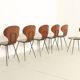 Six plywood chairs by Carlo Ratti, Italy, 1950s.