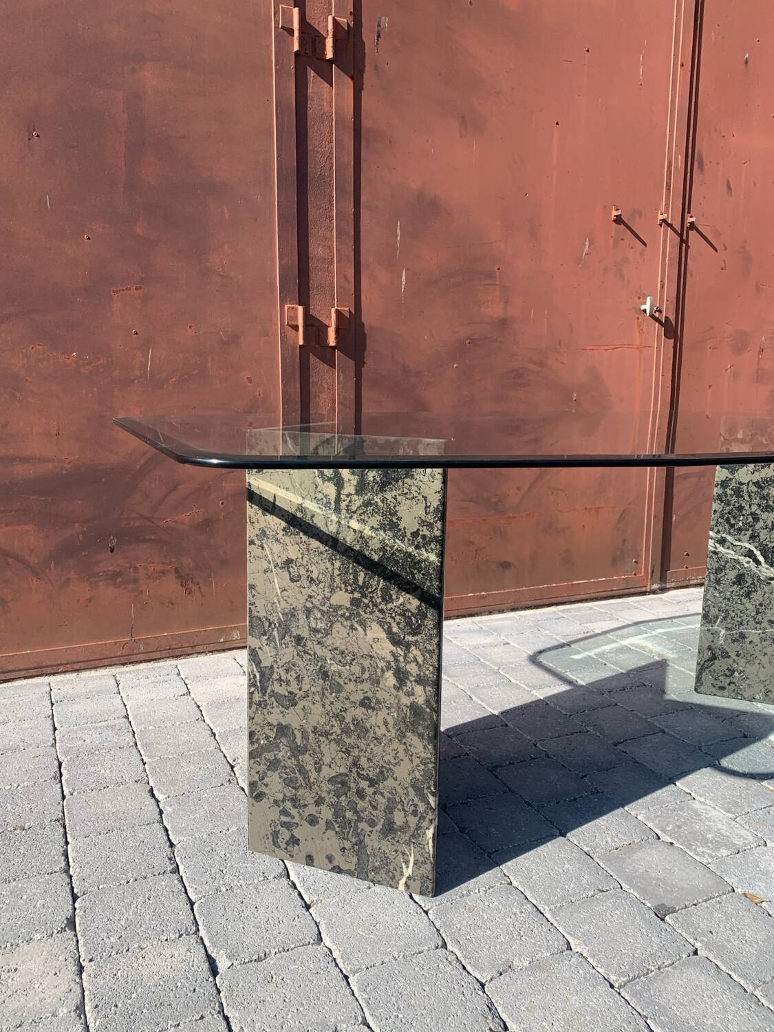 Roche Bobois marble and glass designer dining table circa 1970