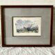 Small watercolor painting landscape Brittany Arzon signed