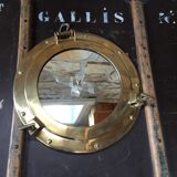 Brass porthole mirror  29x29cm