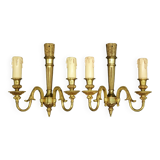 Pair of Louis XVI style quiver sconces in gilded bronze