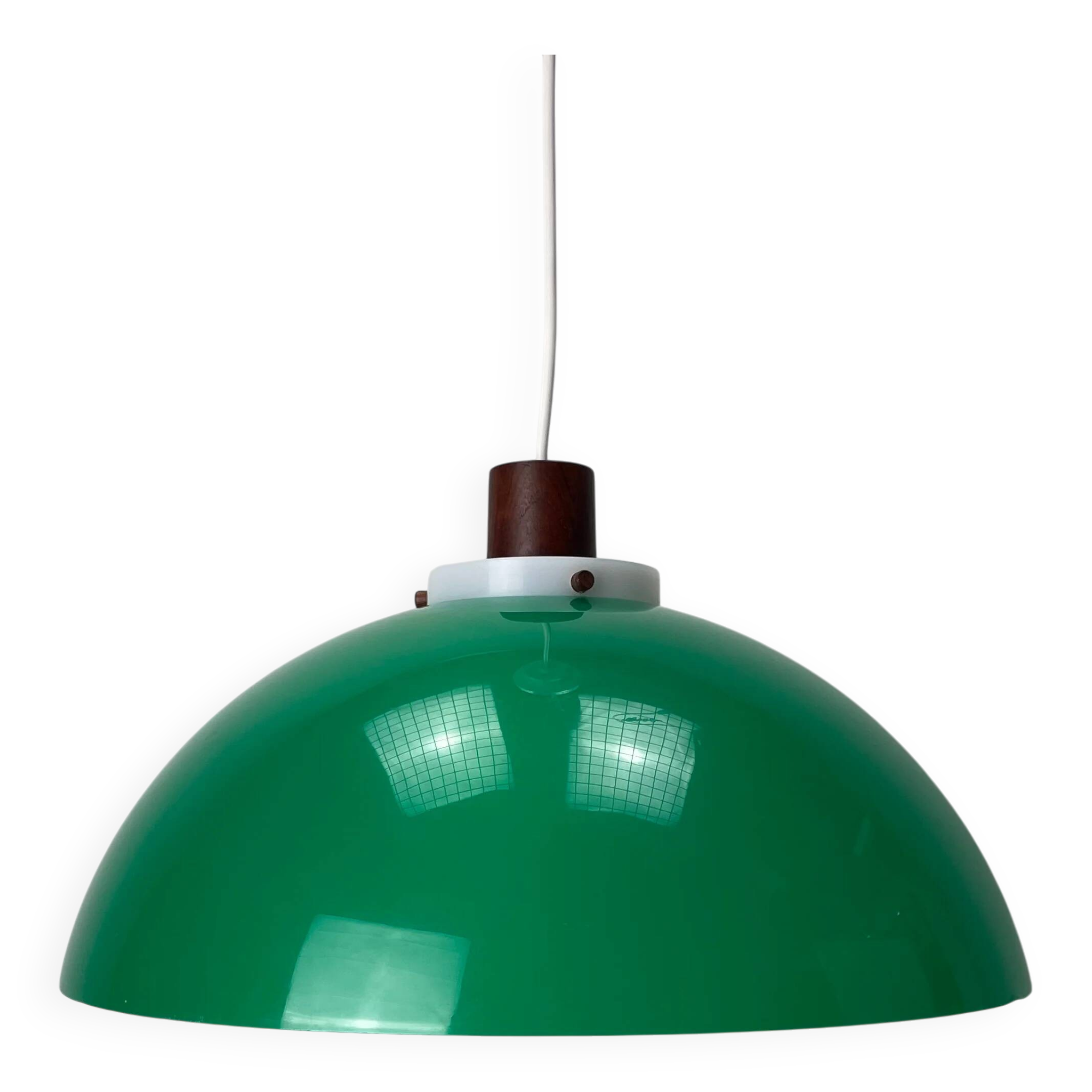 Suspension champignon verte par Uno & Östen Kristiansson pour LUXUS, Suède 1960