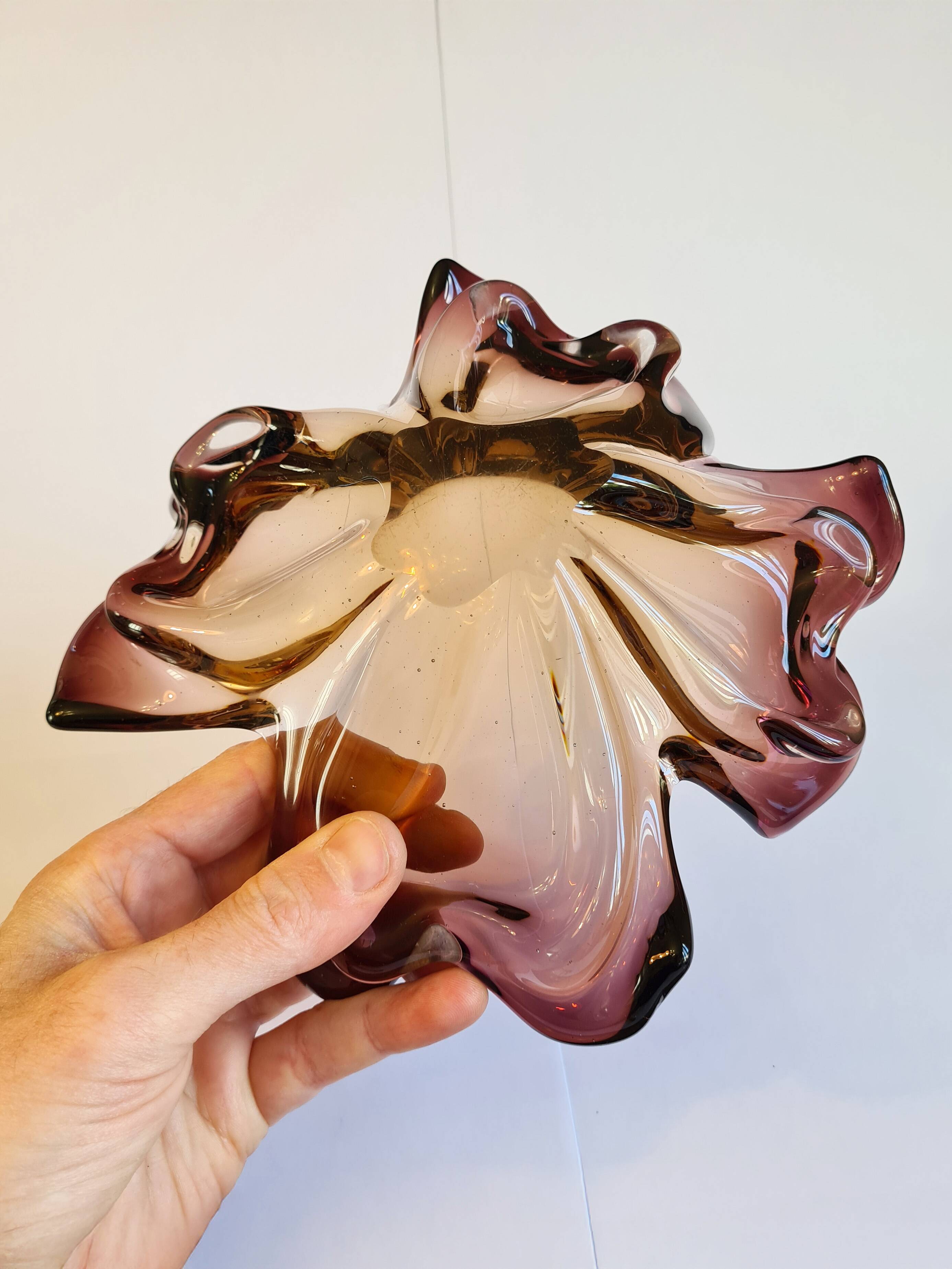 Murano pocket emptier - amber and gold