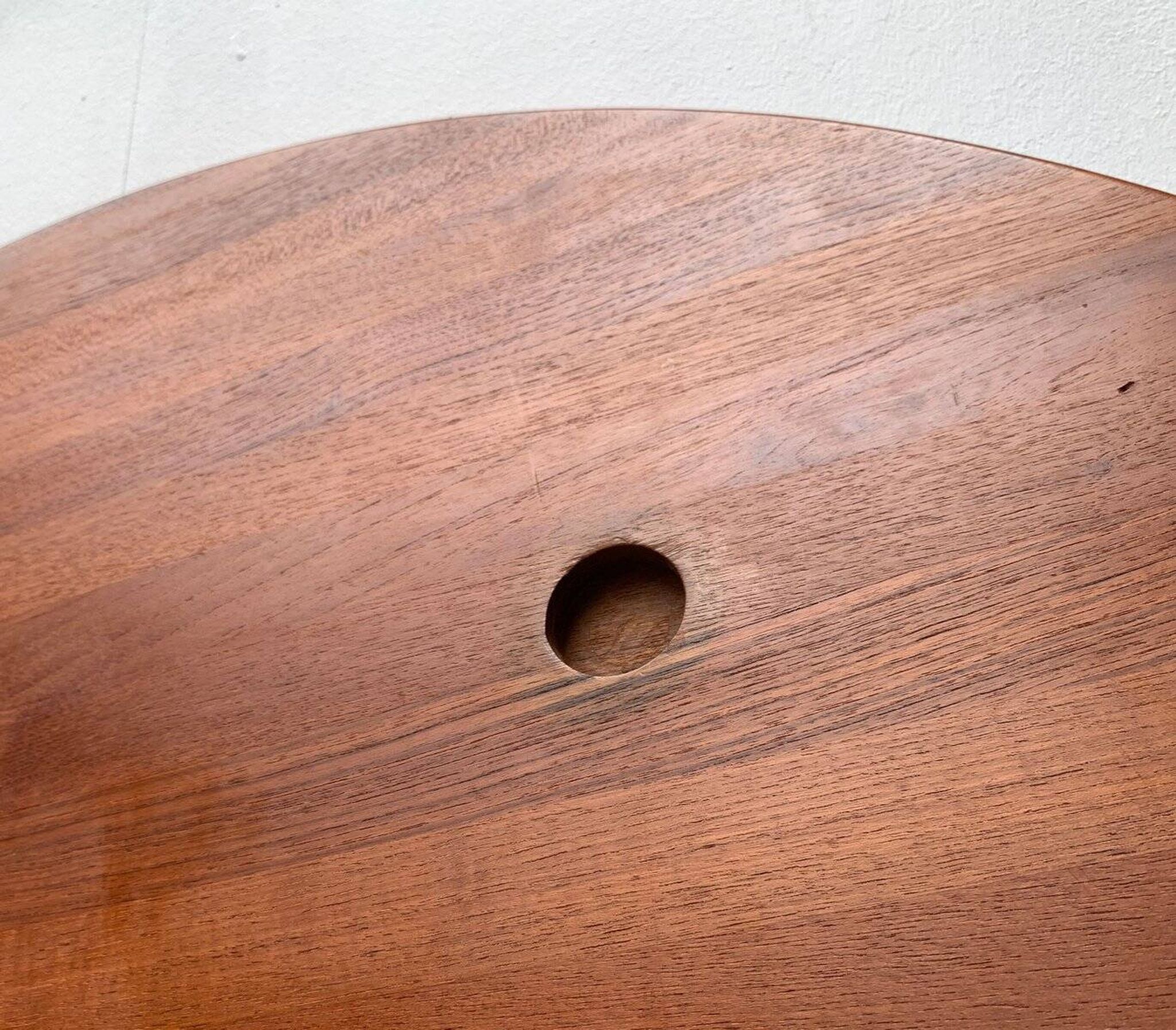 Large Danish brutalist coffee table in solid teak, 1960s.