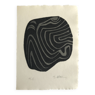 Raoul ubac, the uprooted grass 1, 1975. original etching signed in pencil.