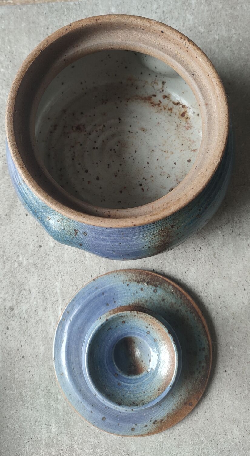 Vintage glazed stoneware set signed Béceleuf