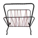 OLD MAGAZINE HOLDER VINTAGE BOOKS 50/70' WROUGHT IRON SCOUBIDOU