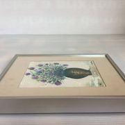 Small painting of a flower bouquet, oil on cardboard, signed.