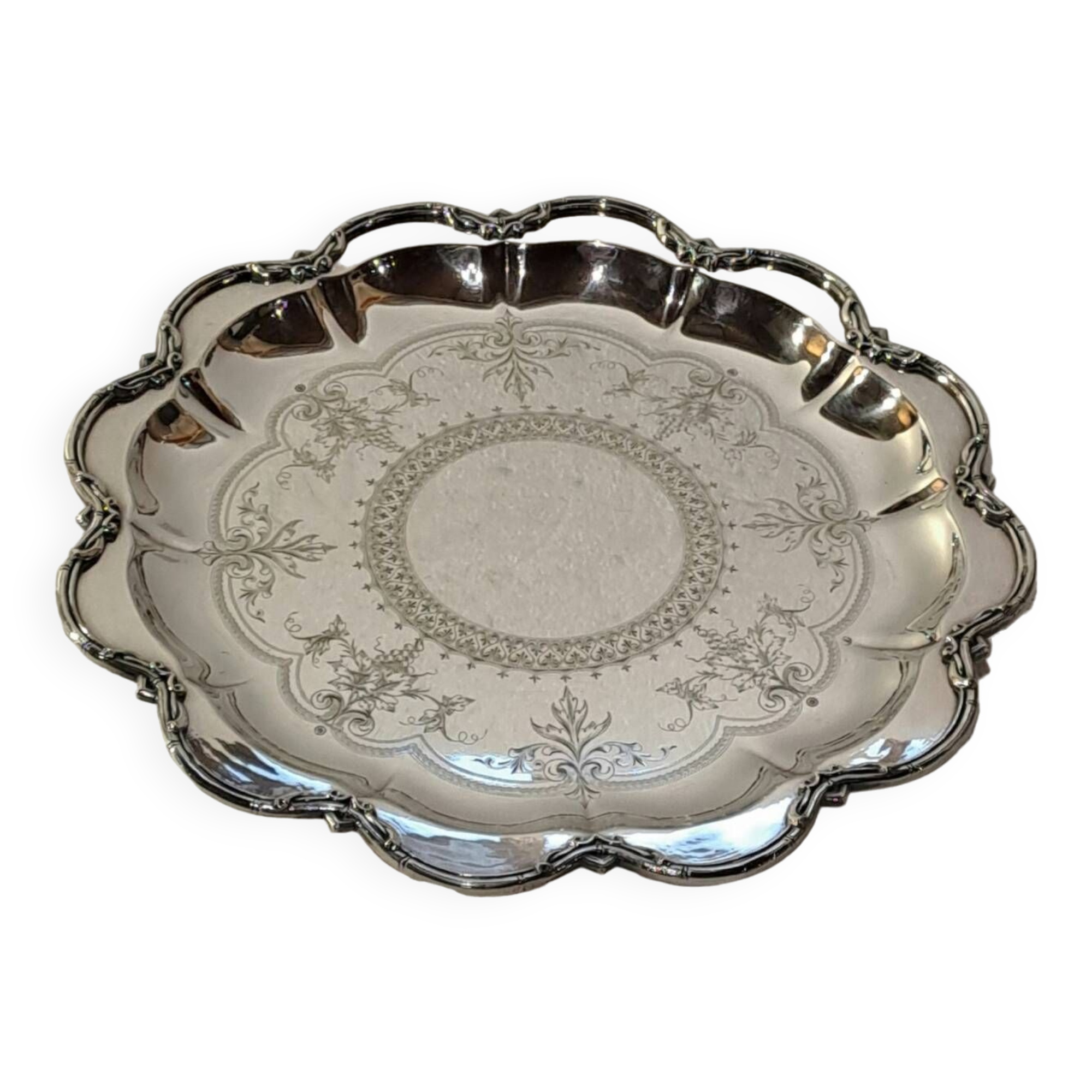 Round silver plated dish Alpacca Berndorf