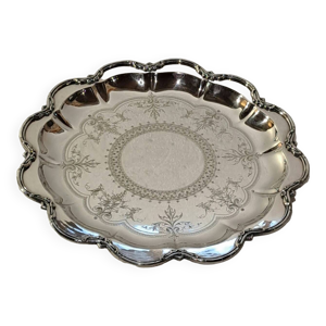 plat rond métal argenté
