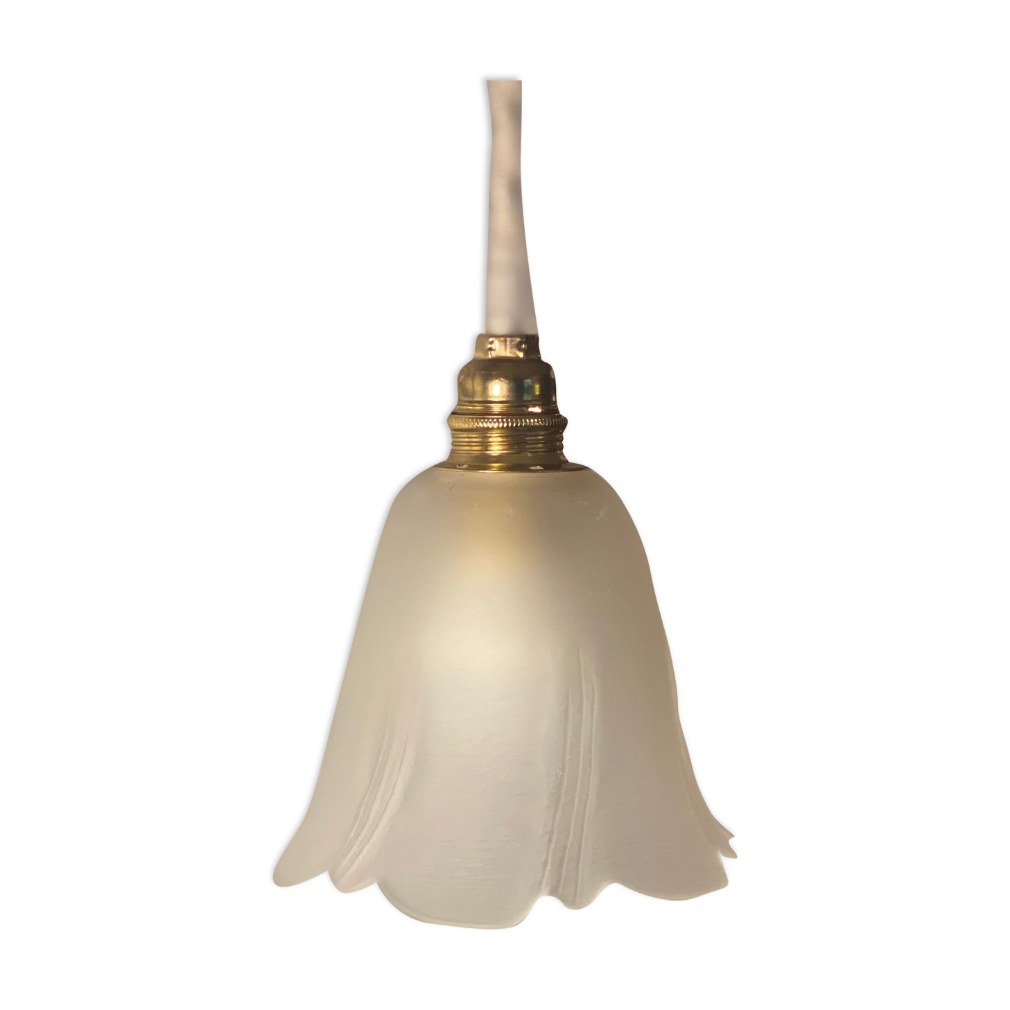 Lamp globe tulip in molded molded glass vintage