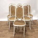 Set of 6 Thonet style caned chairs