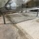 Vintage 1970 stainless steel coffee table and smoked glass