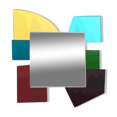 Colored Mirror with an Irregular Shape in the Style of Ettore Sottsass