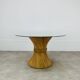 McGuire Bamboo Dining Table, Wheat Sheaf, 4 Person, Vintage