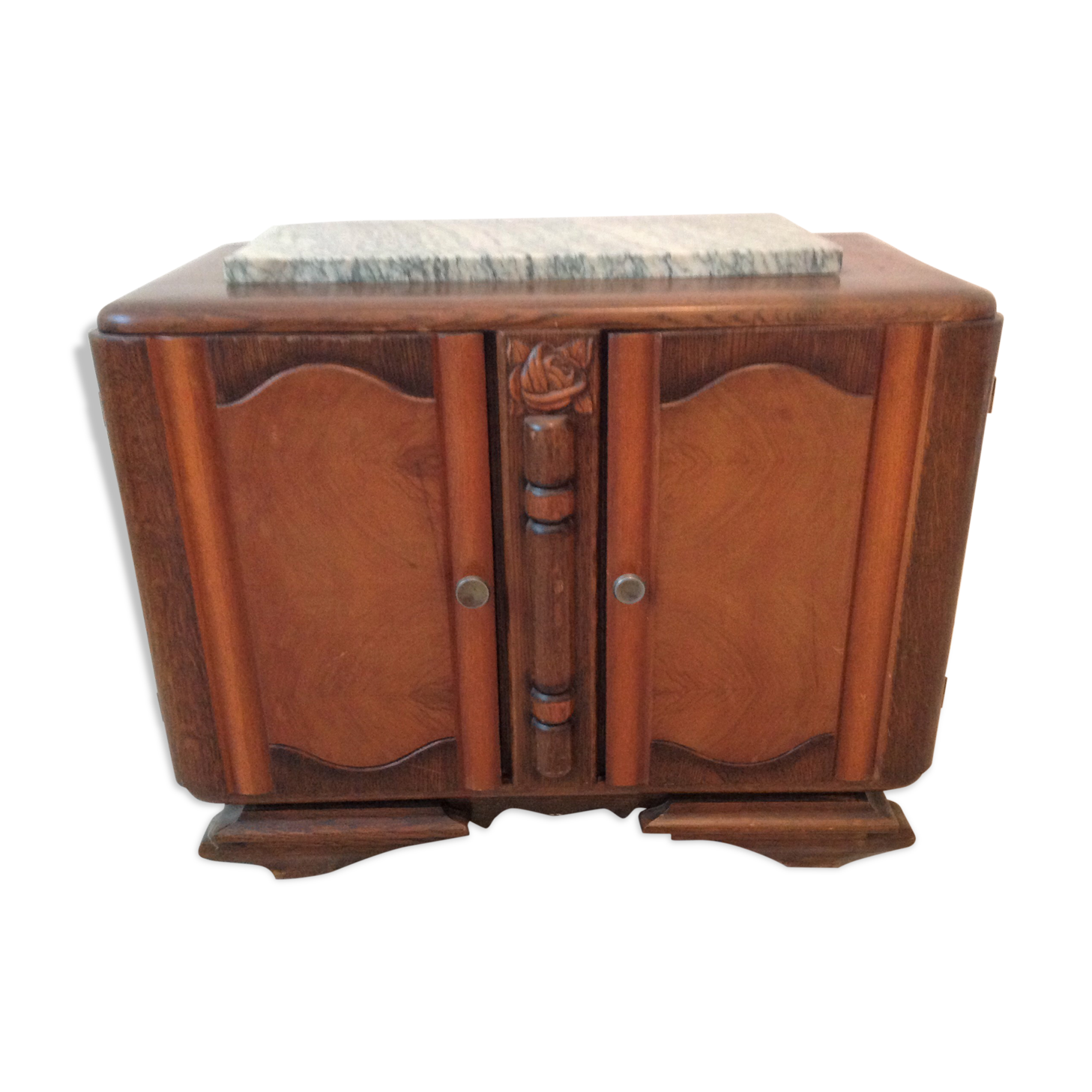 50/60 oak two-door bedside table