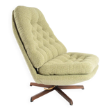 Green swivel Scandinavian armchair